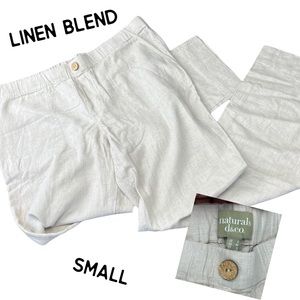 Naturals D&Co. Linen Blend Straight Leg Pants Summer Essential! Sz S